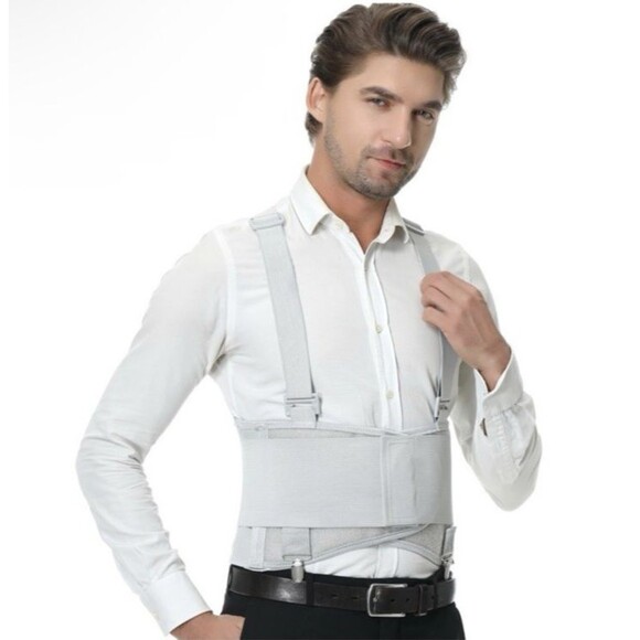 NeoTech Care XL Back Brace with Removable Pants Clips & Detachable Suspenders - Picture 1 of 12